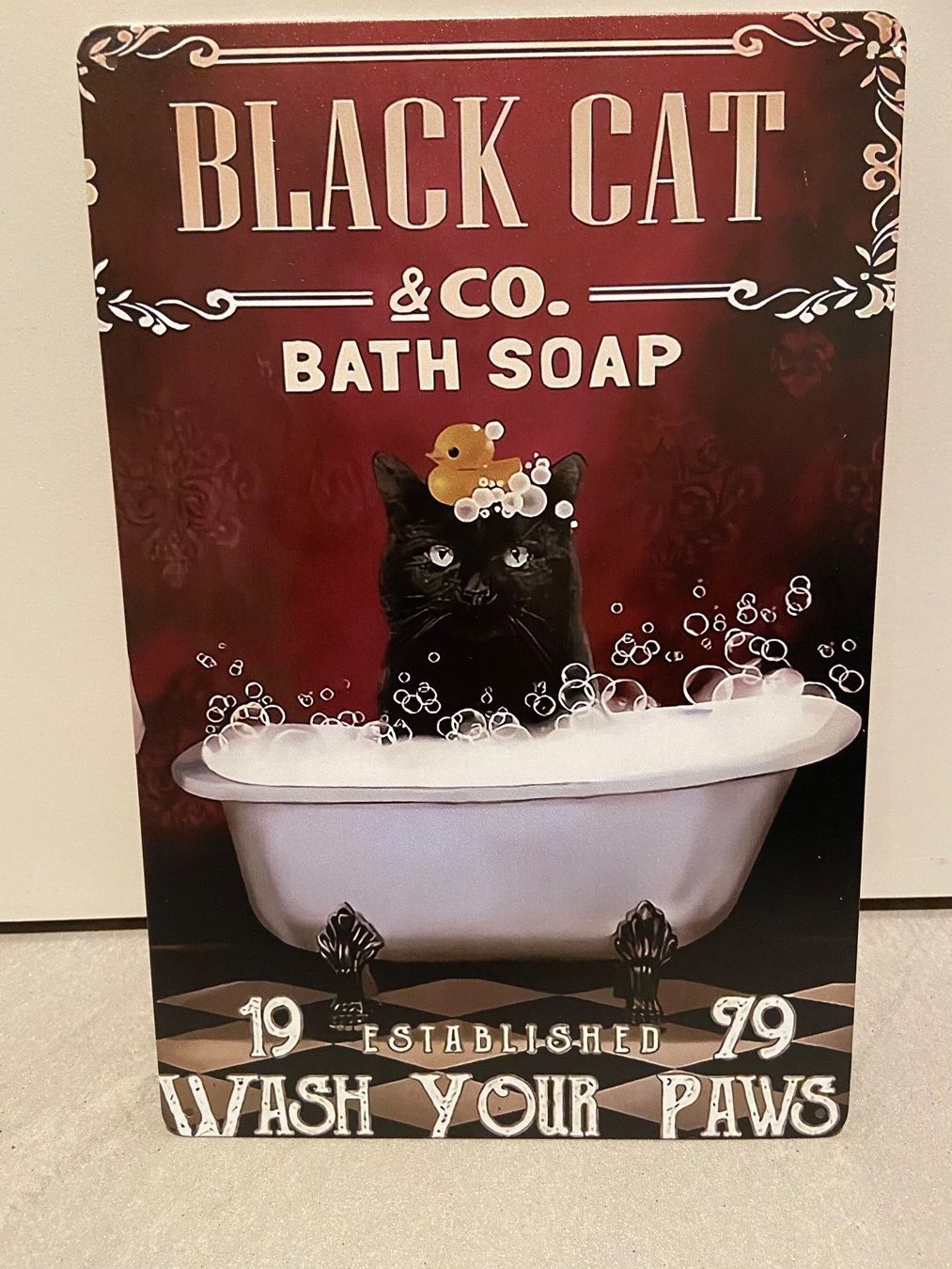 Schilder: BLACK CAT & CO. BATH SOAP Vintage Blechschild Neu – Neu und originalverpackt aus Seon von Aaargauer01 4