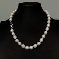 Weiss Lua Perlen Kette Echt 1.2 cm Collier Perle Halskette