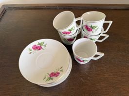 Schönes Vintage-Kaffeeservice aus Porzellan mit herbstlichem