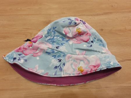 Sonnenhut handmade Gr. 53/54 rosa, blau Blumen
