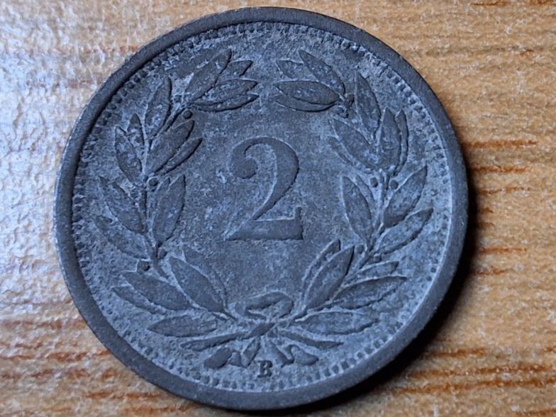 Tutti le monete: 2 Rappen 1945 - Zink! – Usato da Münchenstein venduto da purbach1 1