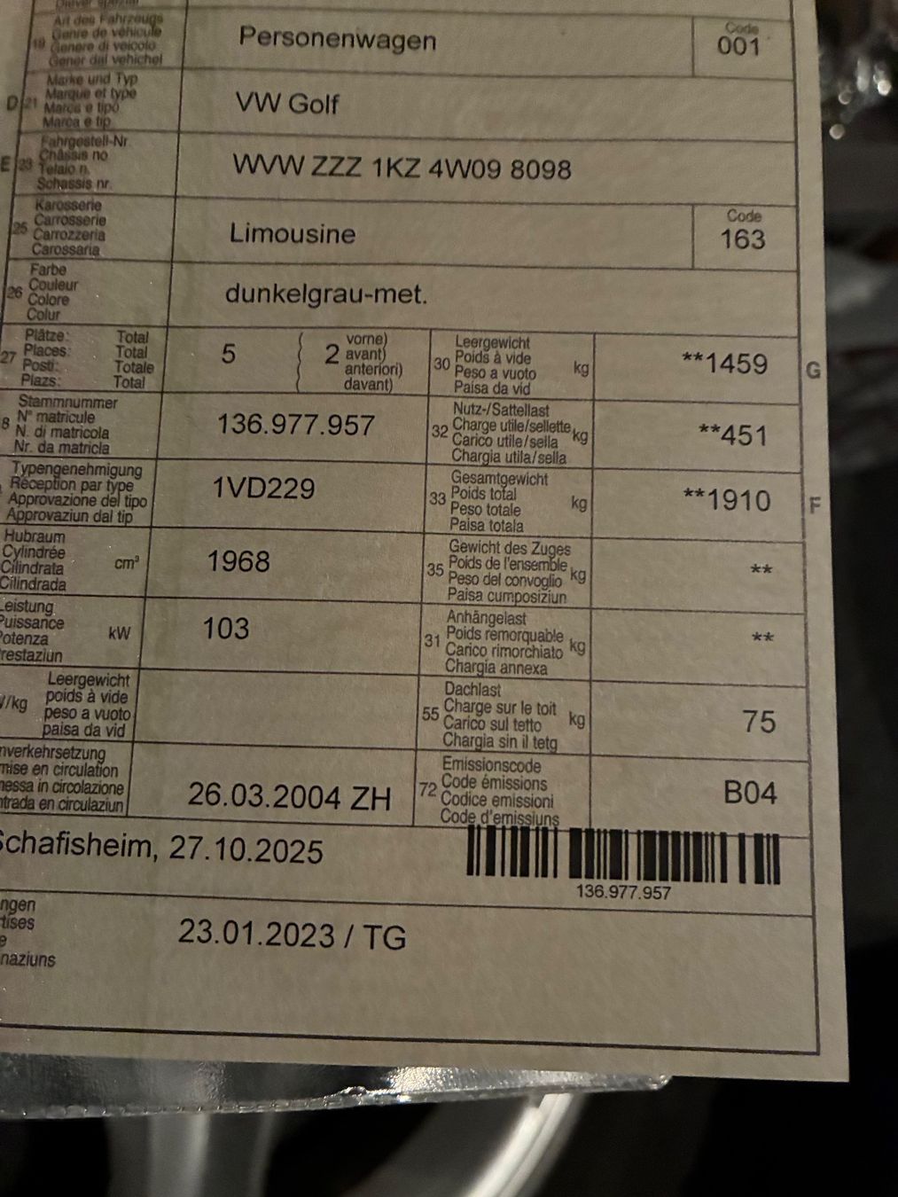 VW Automobili: VW  Golf TDI 2,0  mfk 2023 – Usato da St.Gallen venduto da niki112 7