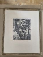 Antikes BIld, Kinder im Baum, gerahmt