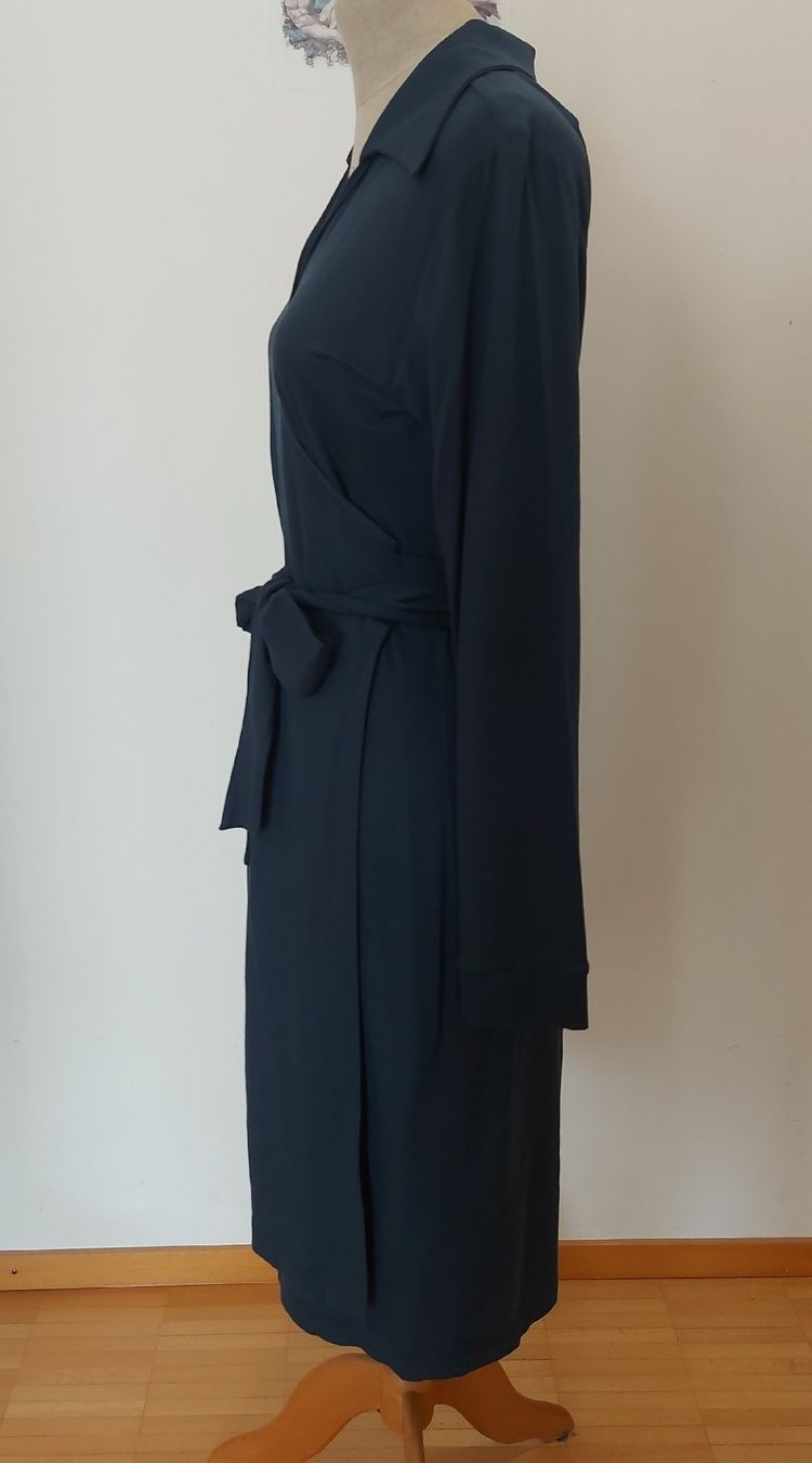 Vestiti: Kleid, Wickelkleid, grau/blau, Gr. L – Usato da Oberengstringen venduto da PaolaDe 1