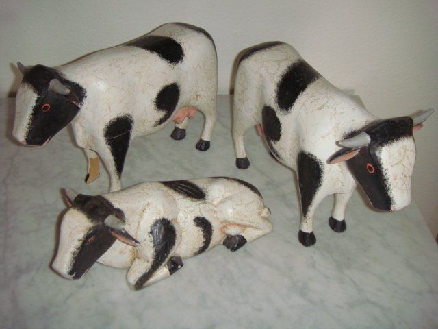 Statuette: 3 Kühe aus Holz – Usato da Fällanden venduto da Geb998