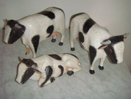 3 Kühe aus Holz
