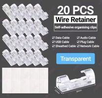 💎20x Kabelhalter Kabelclips transparent selbstklebend neu