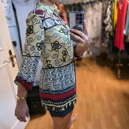 Vintage Bluse Ethno Muster Gr. M