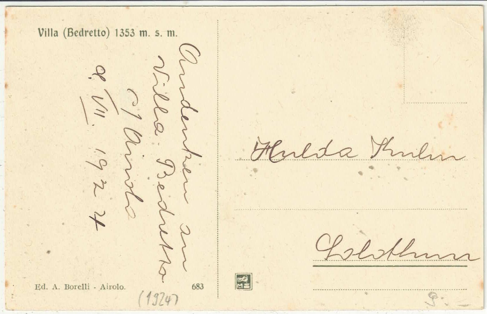 Cartoline postali: Villa (Bedretto) - Generalansicht – Usato da Ettingen venduto da Kartenplanet 1