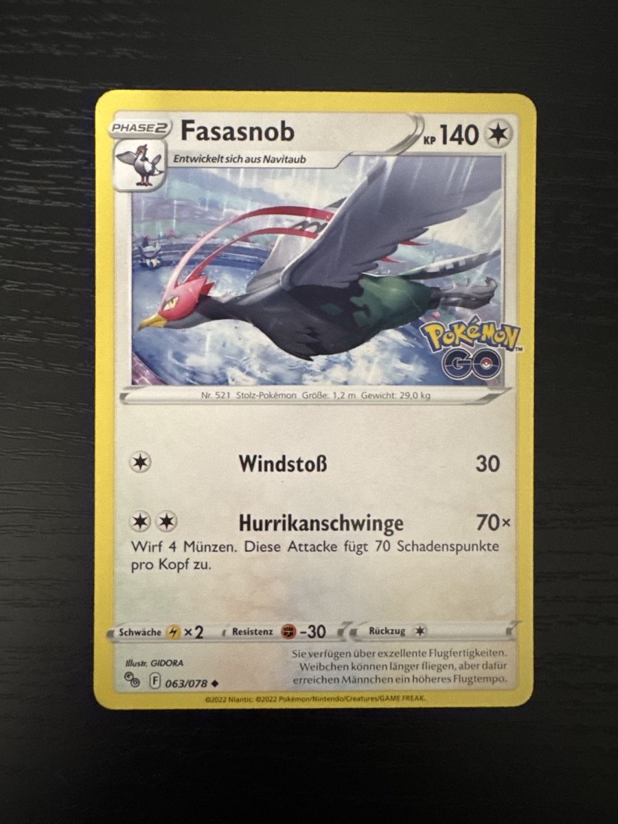 Cartoline: Fasasnob Pokemon Go 063/078 – Nuovo (secondo la descrizione) da wynigen venduto da Birnenmus