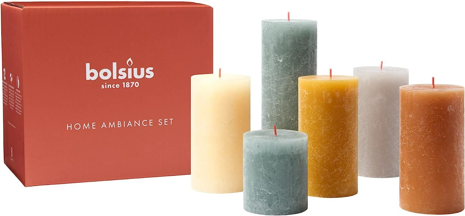 Kerzen: Bolsius Rustik Stumpenkerzen - Geschenk Set 6 Stück – Neu und originalverpackt aus Nuglar von SaleRitter 1