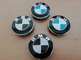 BMW Nabendeckel / Nabenkappen 56 od. 68mm bl/w + s/w 4er-Set
