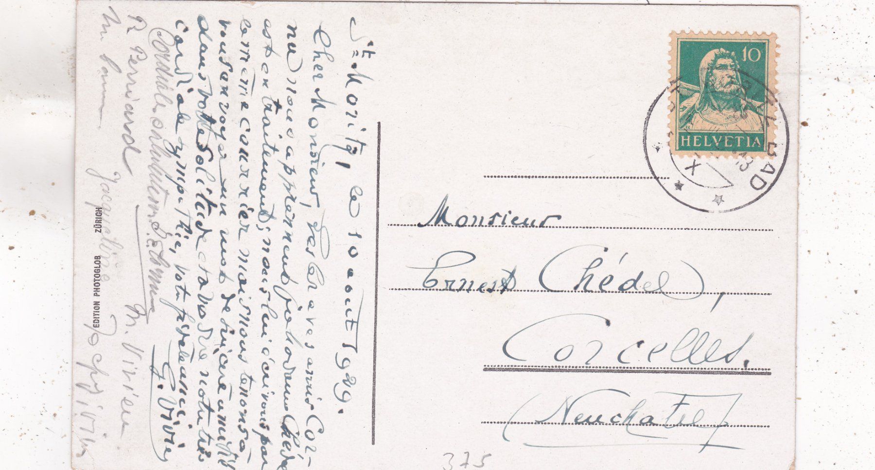 Ansichtskarten: St. Moritz Bad und Dorf 1929 – Gebraucht aus Herisau von Lisegrat2008 1