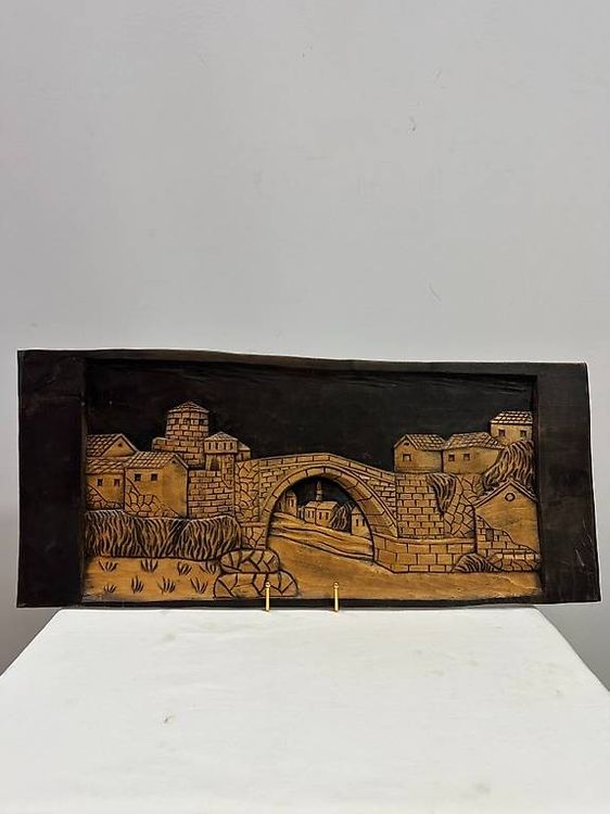 Handgeschnitztes Holzrelief «Brücke von Mostar» (Gebraucht) in Obernau ...