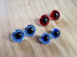 Lot Teddybär Glasaugen 3 Paar, blau braunorange, Ersatzteil