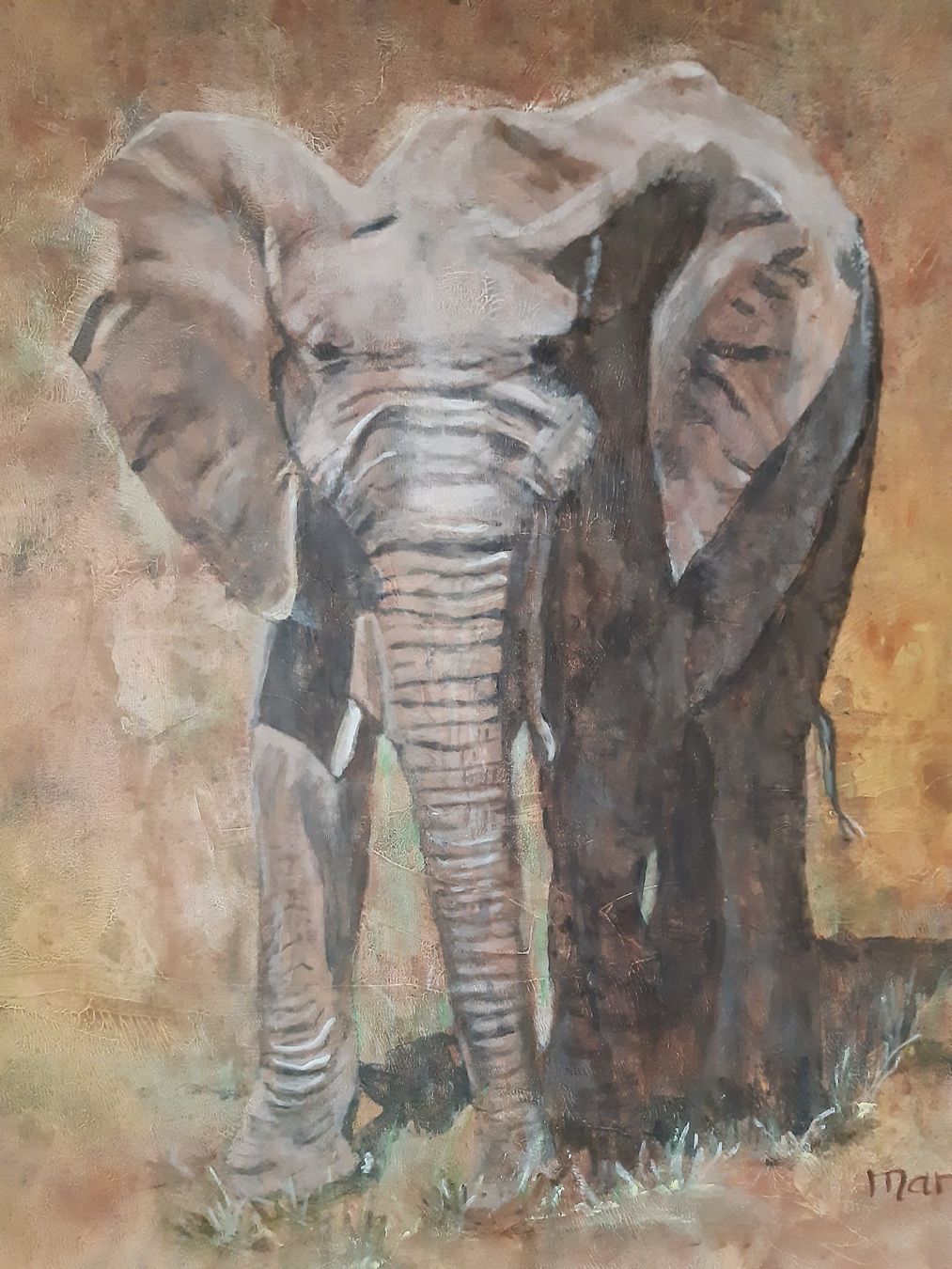 Dipinti: Originalgemälde einer Elephanten – Nuovo (secondo la descrizione) da Wünnewil venduto da Rocobi 2