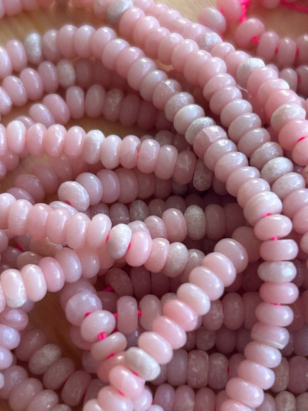 Pietre preziose: Strang echte pink opal rondelle 2 x 4 mm – Nuovo e nell'imballaggio originale da Niederrohrdorf venduto da Ytobi 2