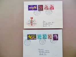 2 gelaufene Briefe 1949 von Diepflingen BL nach Buchs SG