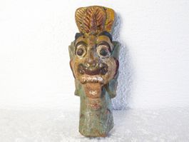 SKULPTUR BALI INDONESIEN Holzfigur handbemalt antik