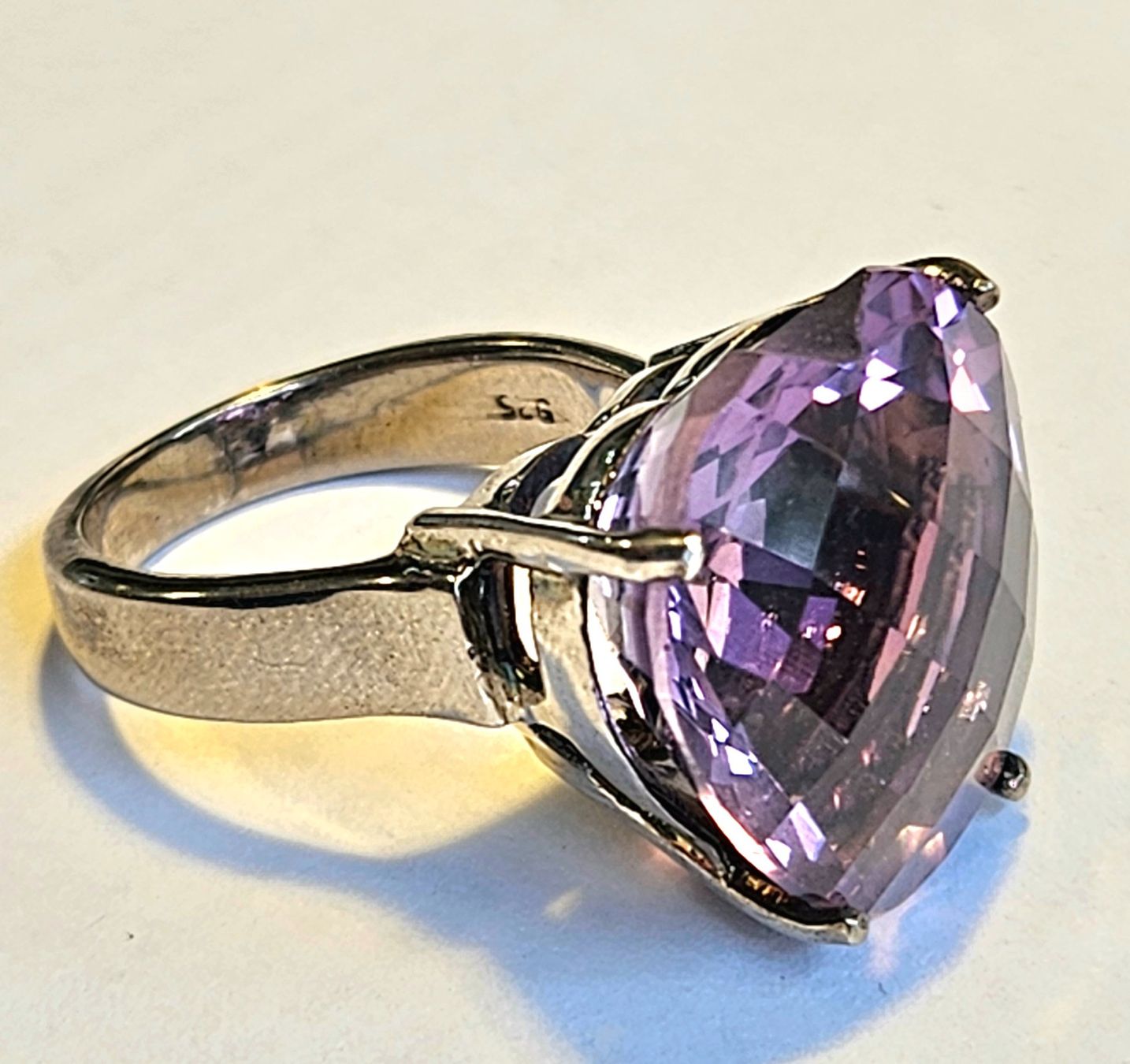 Anelli: Ring Silber Herzform grosser Amethist Neu – Nuovo (secondo la descrizione) da Zürich venduto da benedikt12 8