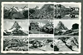 AK sw Villars-Chésières VS 5-fach- Multibild ≈ 1960