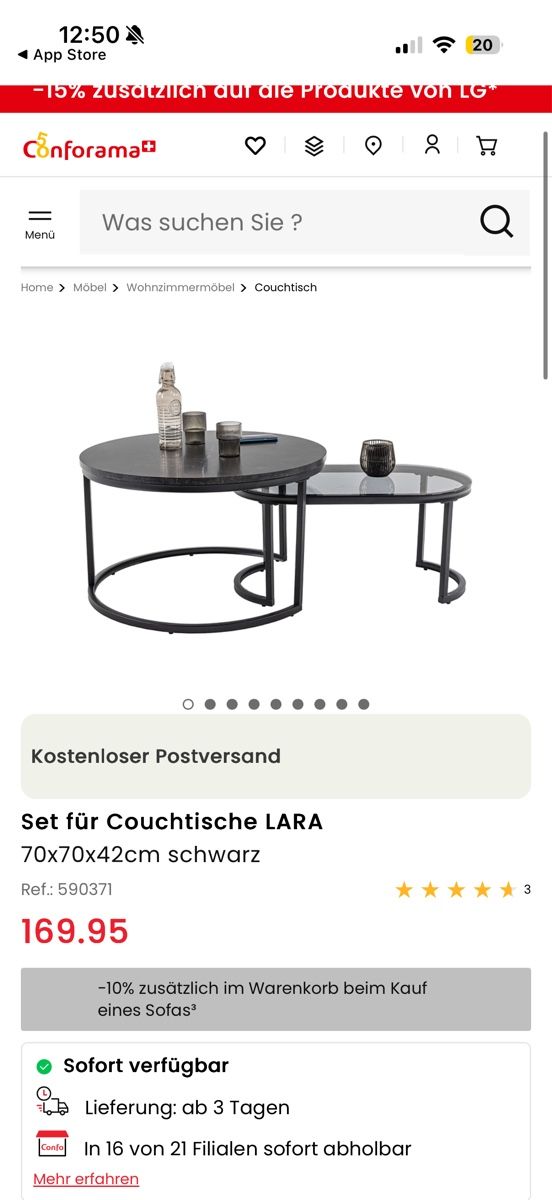 Tavoli: Couchtable set – Nuovo (secondo la descrizione) da Schwerzenbach venduto da ros_7nqs
