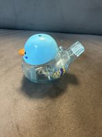 Vogel Pfeife blau transparent Kunststoff guter Zustand