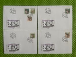4 FDC Dauermarkenausgabe 1995, ab 1.- Fr.