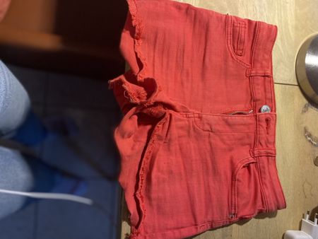 Short rouge Eté Taille Haute Déchiré 11-12 ans