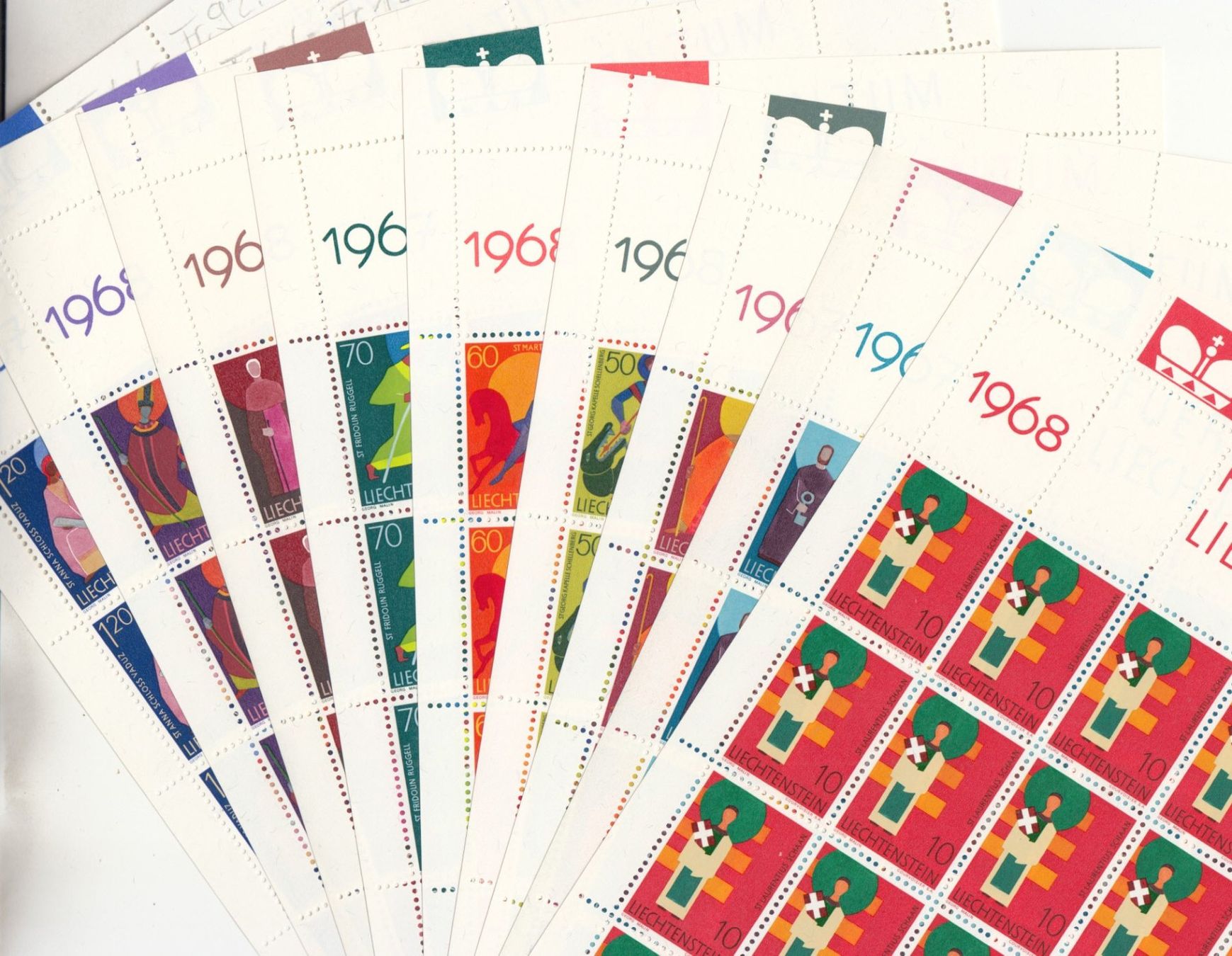 Alle Briefmarken: LBK 422 - 430 Bogen postfrisch – Gebraucht aus Bürglen TG von StampGraf