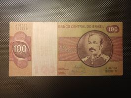 Brasilien 100 Cruzados Banknote.