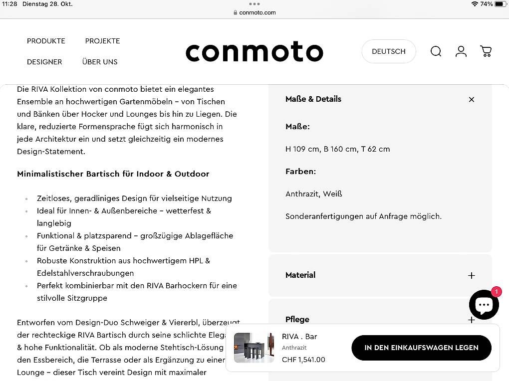 Set di tavolo e panche: Bartisch/Stehpult conmoto inkl. 2 Barhocker – Usato da Meilen venduto da uram01 2