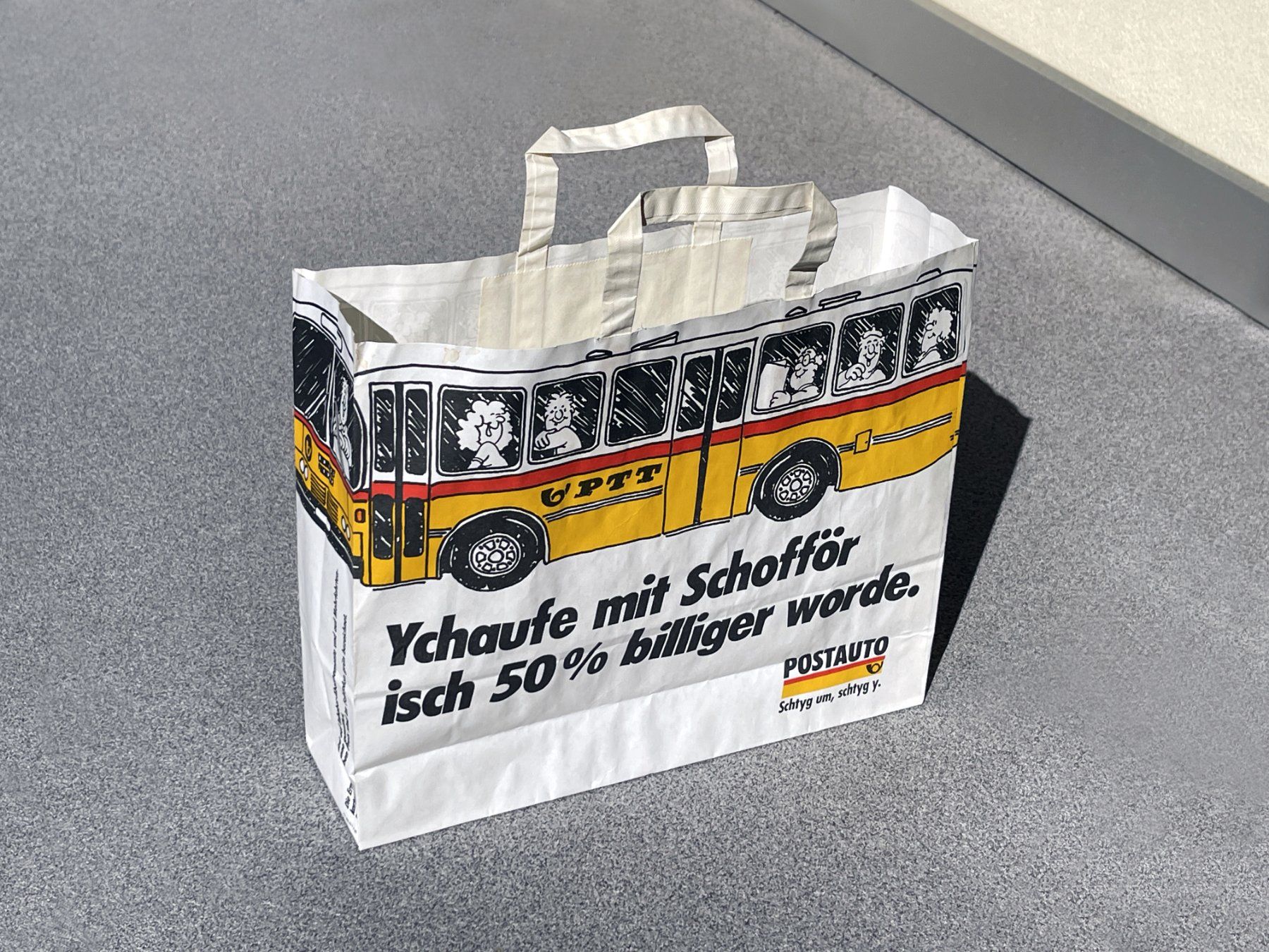 Borse: Postauto Reisepost PTT Saurer FBW Werbeartikel Papiertasche – Nuovo (secondo la descrizione) da Bern venduto da AWiBe