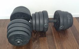 Hantelset verstellbar mit Gewichten 2 x 15kg  -  ab 1.- CHF