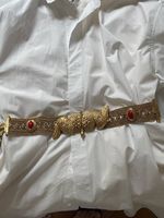 Gürtel Goldfarben mit Fischmotiv und Steinen einwandfrei