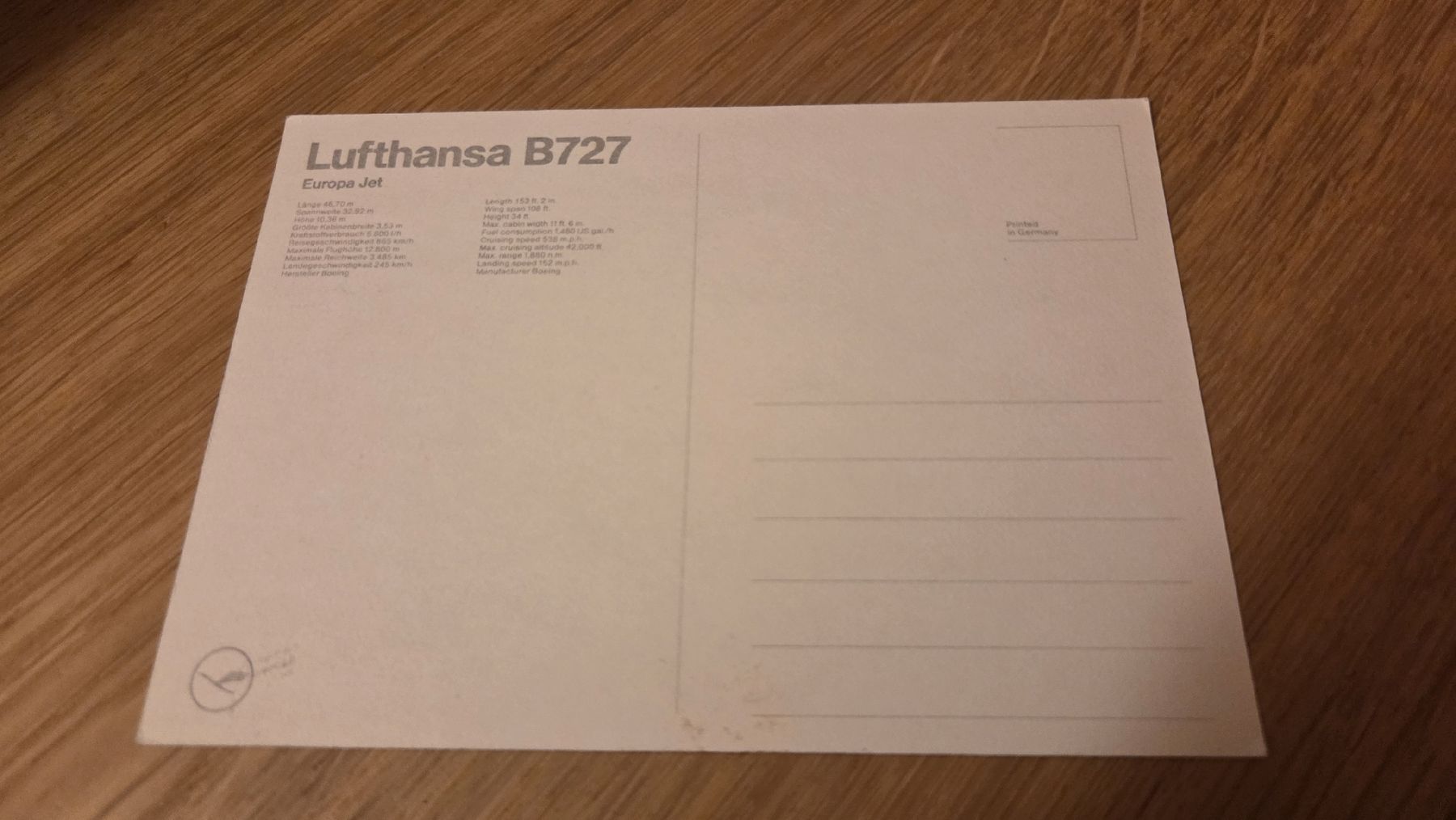 Cartes postales: Ansichtskarte Lufthansa Boeing 727 – D'occasion à Arni AG par Moth68 1