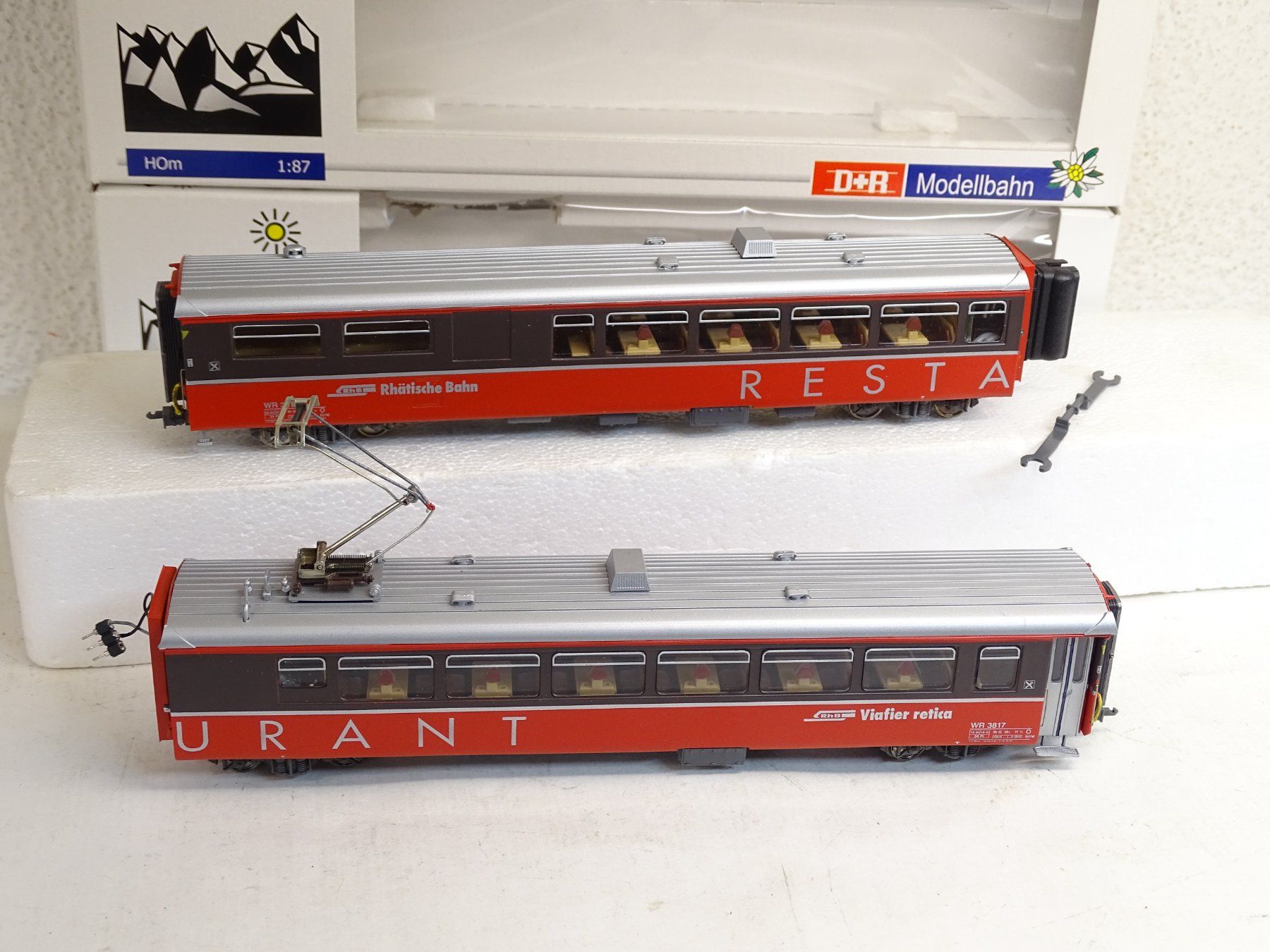 D&R 23817 Doppelspeisewagen RhB WR3816/3817, H0m,OVP (Gebraucht