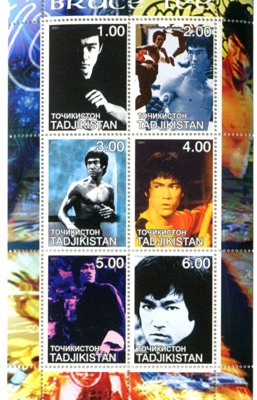 Alle Briefmarken: Block "Bruce Lee". Tadschikistan – Neu und originalverpackt aus Basel von Butsch5