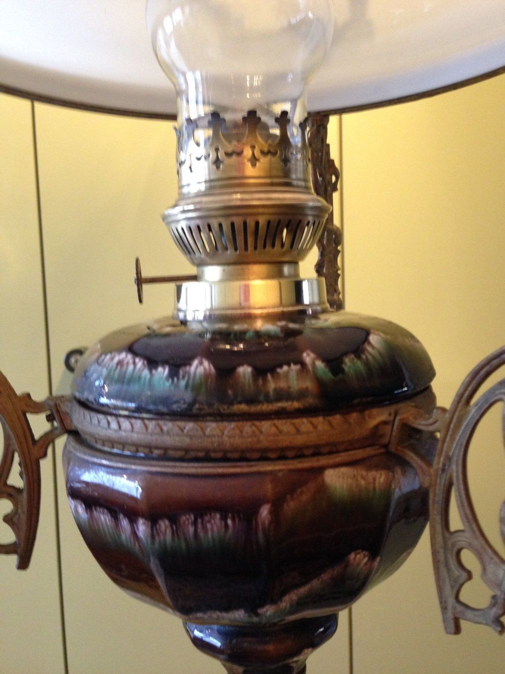 Lampes: Jugendstil Petrollampe mit Zug – D'occasion à Eschenbach par Alicekunst 2