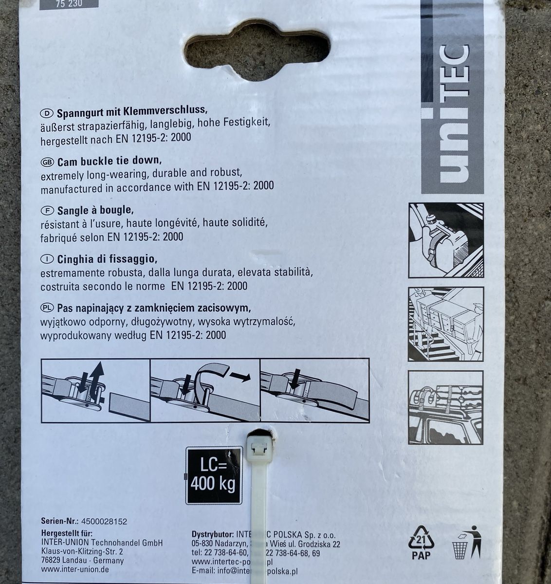 Macchine rilegatrici: Spanngurt, 400kg, 3m – Nuovo e nell'imballaggio originale da Rabius venduto da bri_ca76 3