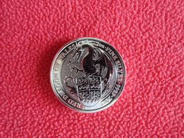 2 Unzen Silber 2017 Red Dragon of Wales – Queens Beast´s