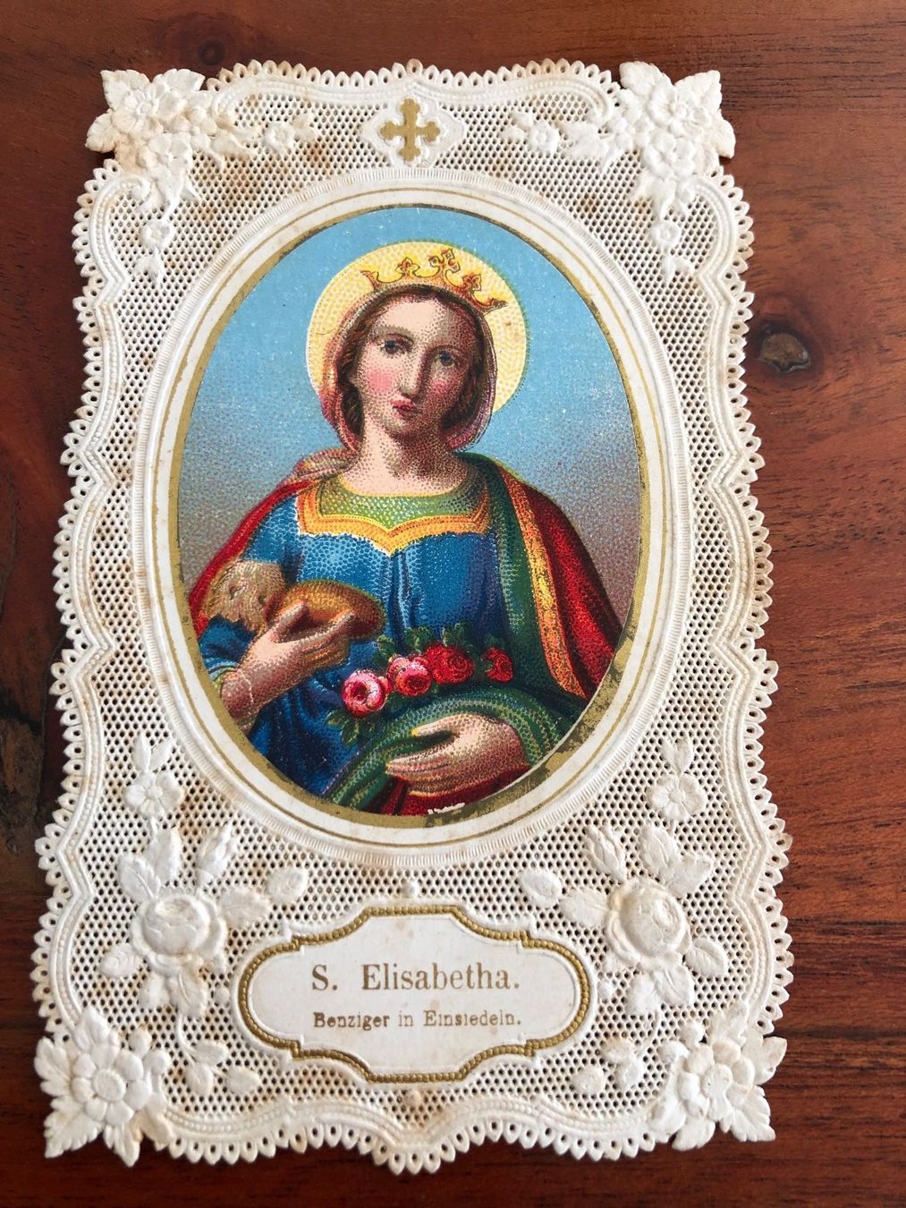 Foto & Immagini: Antike Andachtsbild S. Elisabeth, Spitzenbild Einsiedeln – Usato da Schübelbach venduto da Dolly990_2