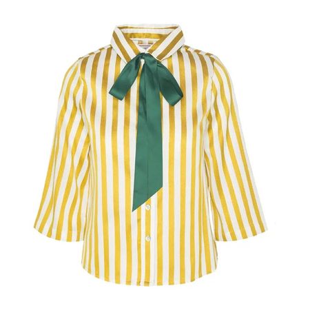 Gelbe Damenbluse mit Schleife, Gr. M/38