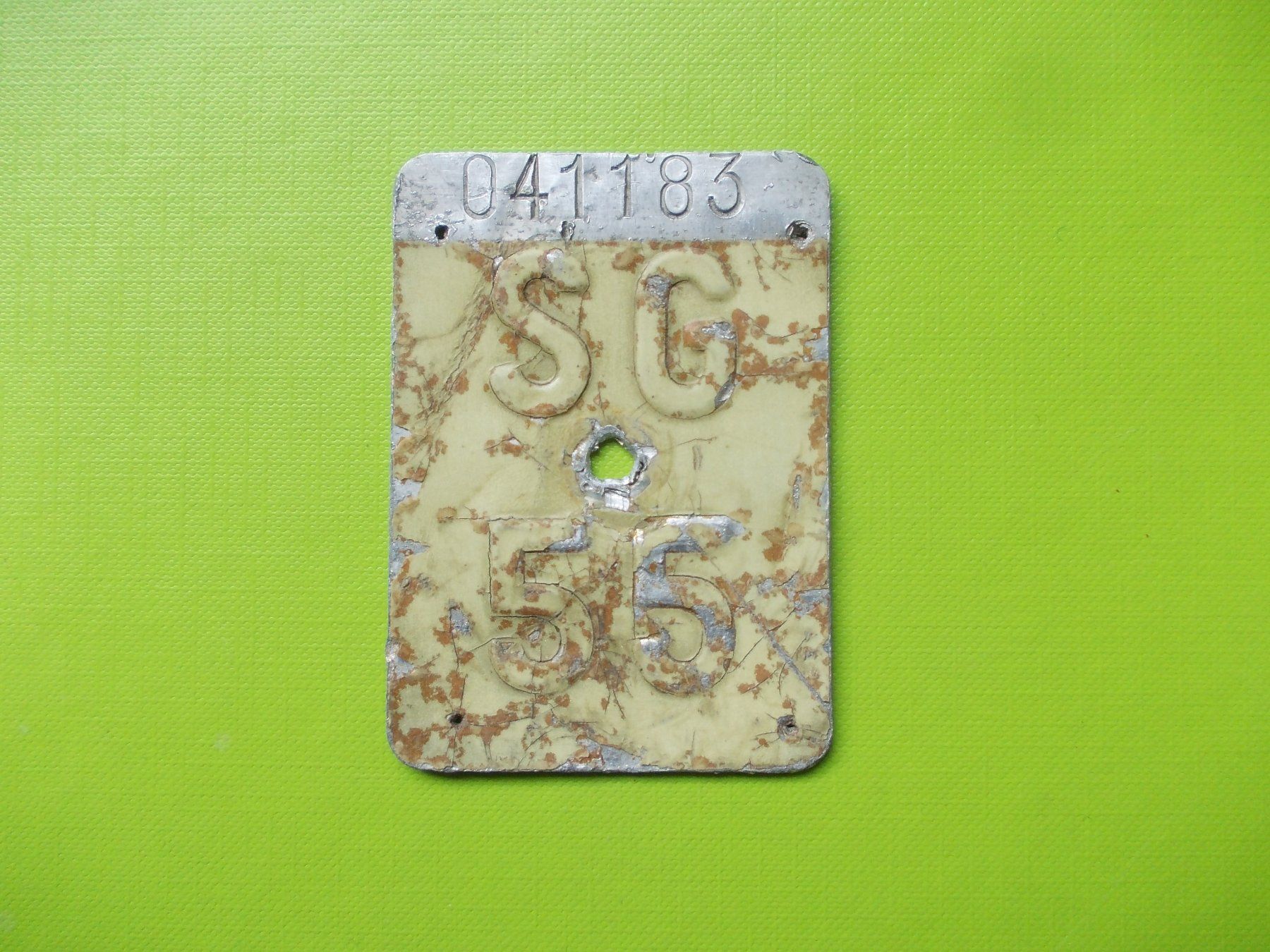 Insegne: Velonummer / Fahrradnummer SG 55 – Usato da Gsteigwiler venduto da HORMIGA21