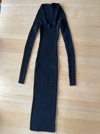 Robe moulante Shein noir côtelée, taille XS, comme neuve