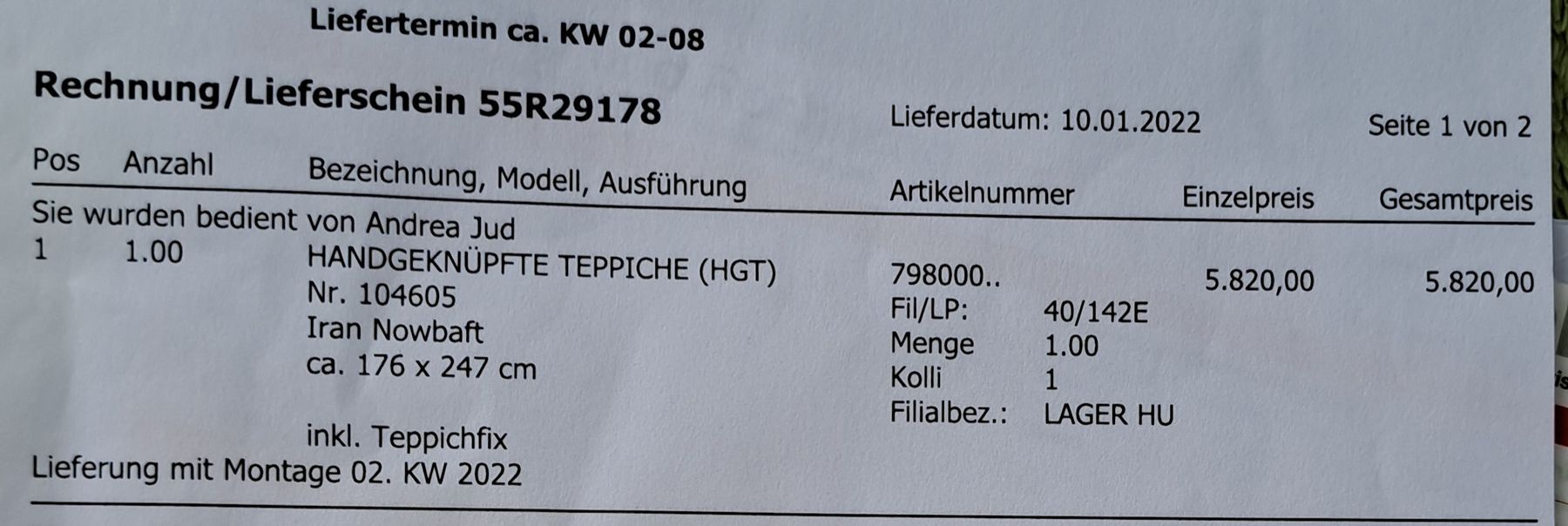 Tappeti: *Top Zustand* Teppich, HG, NP 5820 Fr., Kj 2022 – Usato da Glarus venduto da Morana86 3