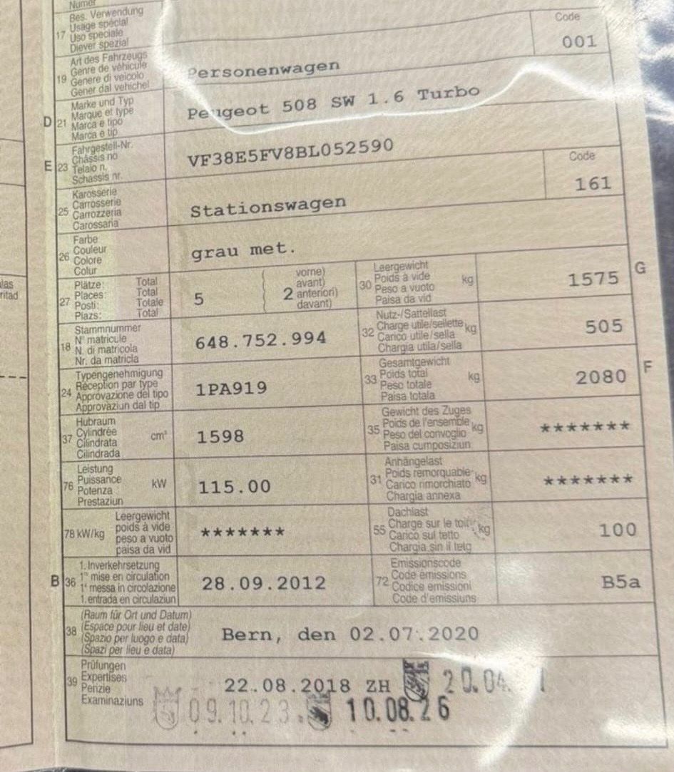 Peugeot Autos: Peugot 508 1.6 Turbo – Neu (gemäss Beschreibung) aus lyss von alt_9xt9 3