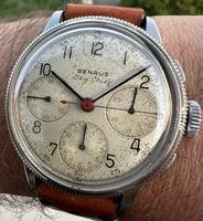 Rare 1945 BENRUS SKY CHIEF Military Chronograph Valjoux 71!