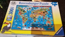 Ravensburger Puzzle Weltkarte Tiere 300 Teile