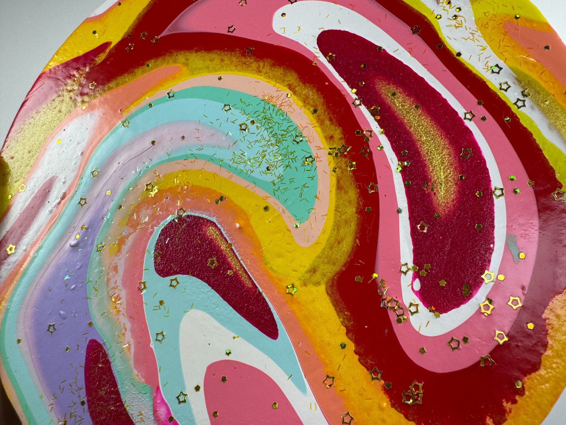 Dipinti: Acryl-Flüssigmalerei, kreisförmig – Usato da Schlieren venduto da MayaSheng1983 1